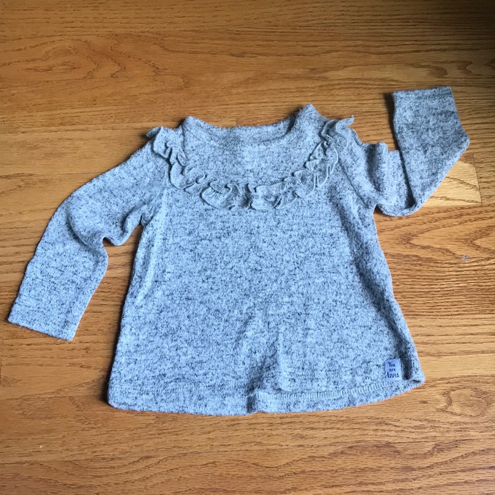 SUPER SOFT, SUPER CUTE infant marbled grey shirt